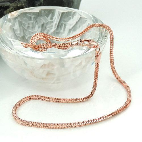 Fuchsschwanzkette 1,5mm vierkant rosé vergoldet Silber 925 - Urban Chains Club