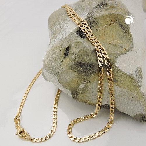 Weitpanzerkette 2mm flach 14Kt GOLD - Urban Chains Club