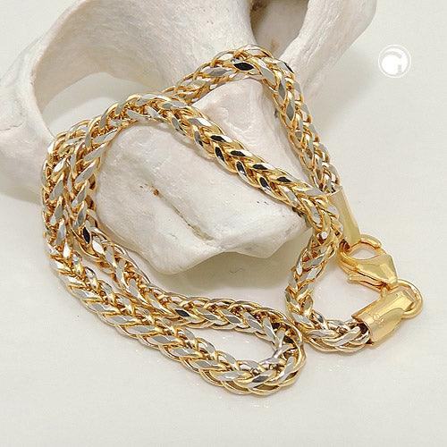 Zopfkette Armband 2,4mm bicolor 14Kt GOLD - Urban Chains Club