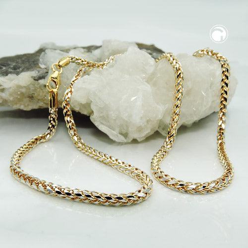 Zopfkette Collier 2,4mm bicolor 14Kt GOLD - Urban Chains Club